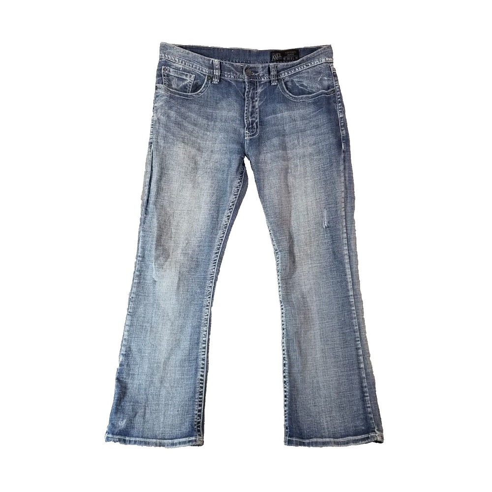 TK Axel Jeans men's 36x31 relaxed fit boot cut blue denim pants flap pocket Y2K
